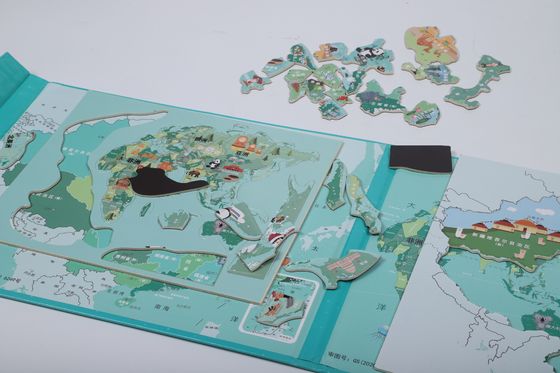 Customized Magnetic Educational Jigsaw Puzzle Chinese Map Non Toxic