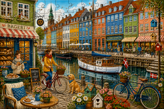 Good price 1000 Piece Nordic Harbour View Jigsaw Puzzle with Vibrant Colour Art for Quiet Indoor Pastime online